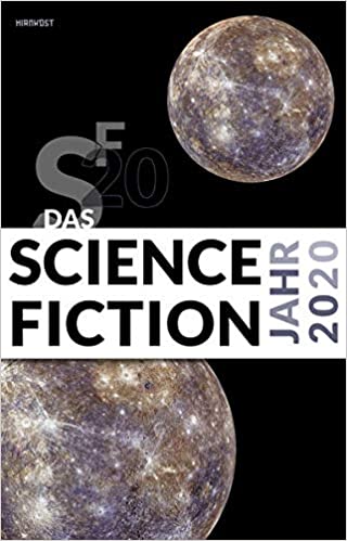 Das Cover des Science-Fiction-Jahrs 2020. Es zeigt 2 Planeten auf Schwarz.